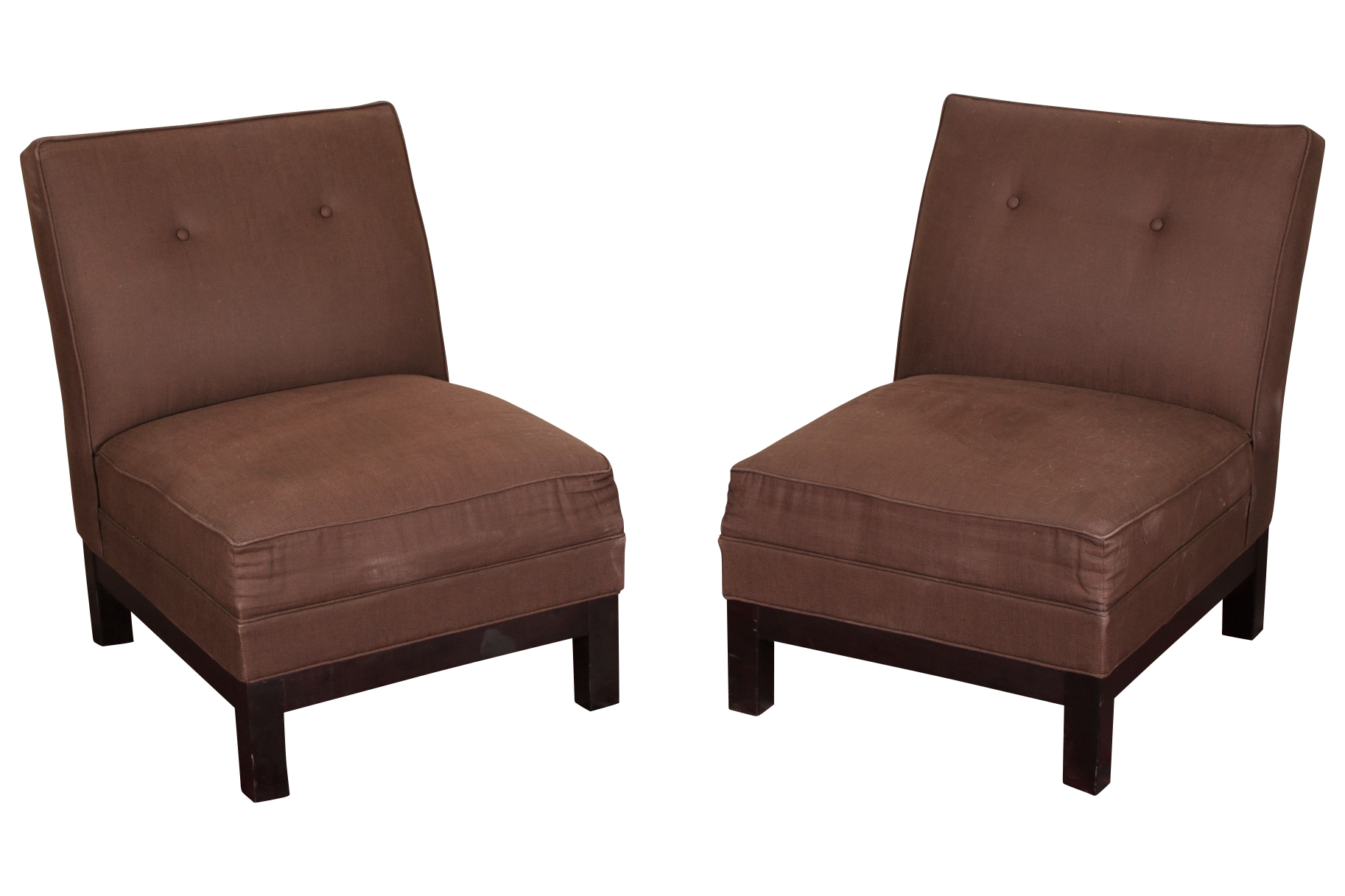 Pair Mitchell Gold Linen Slipper Chairs #78844 | Black ...