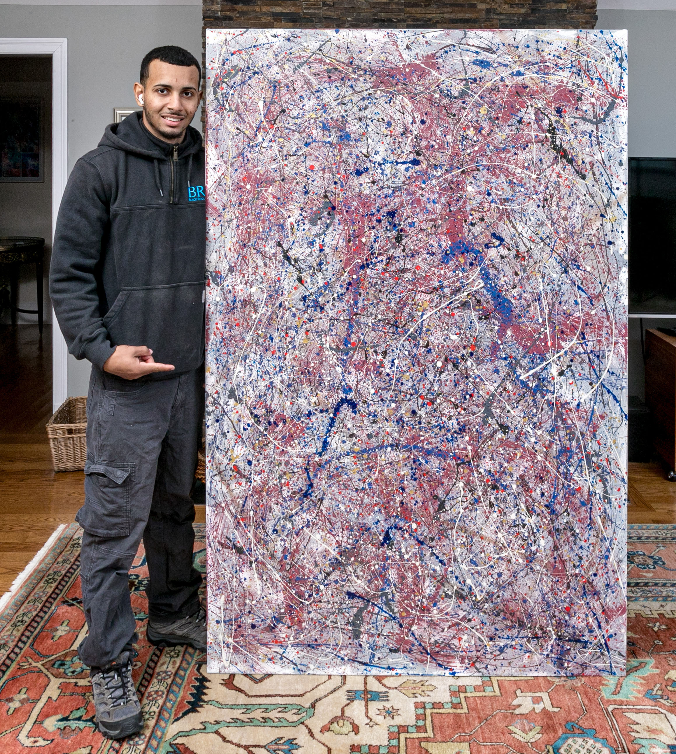 Beautiful Jackson Pollock Inspired Splattered Large Canvas 297561   58497777 120720230901 