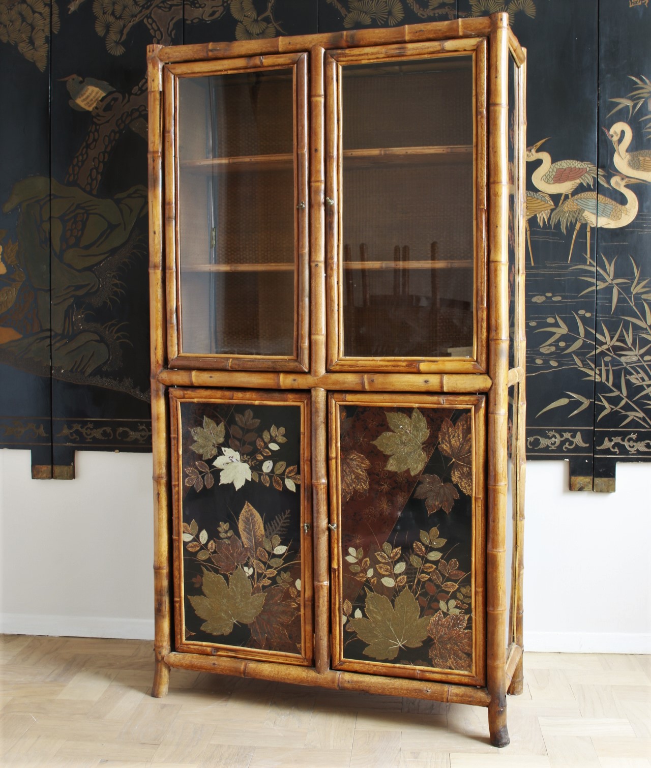 Chinese Lacquered And Bamboo Display Cabinet #57863 ...