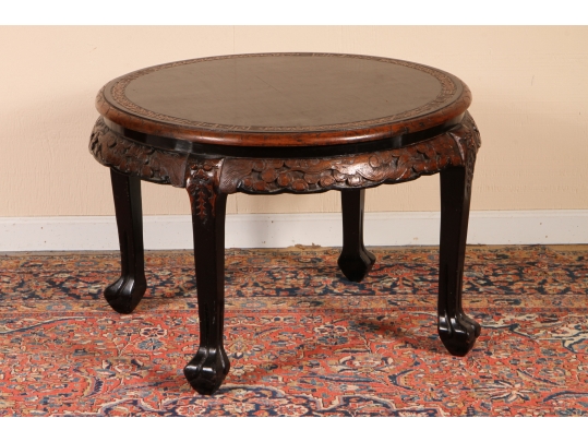 Chinese Carved Round Coffee Table #26654 | Black Rock ...