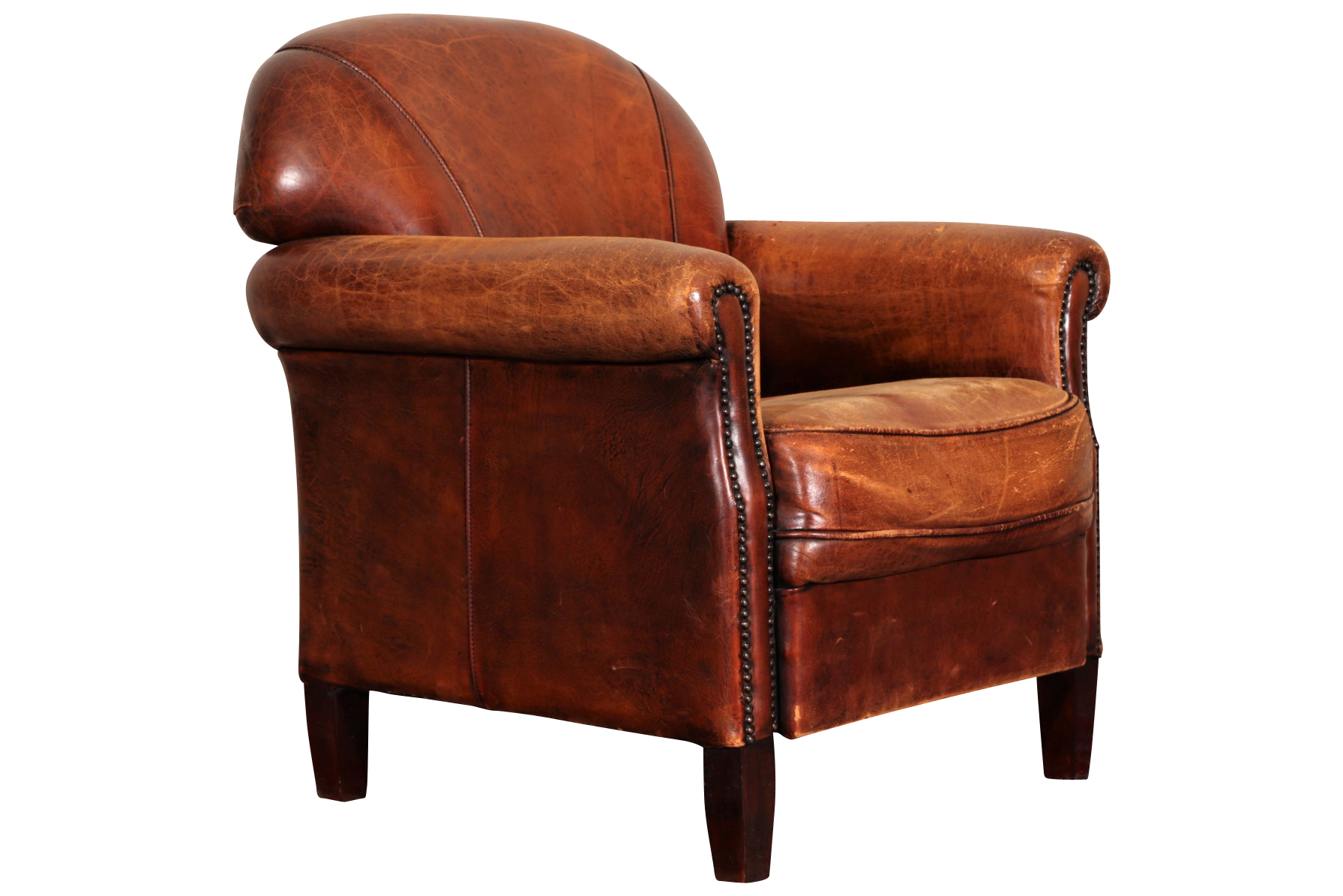 Distressed Leather Club Chair #78845 | Black Rock Galleries