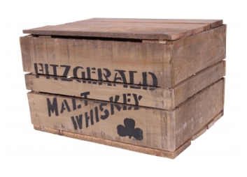 BOARDWALK EMPIRE (2010 - 2014) - Prohibition-Era Light Wood Whiskey Crate  and Whiskey Bottles - Current price: $300