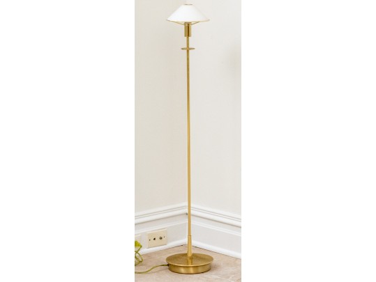 Holtkotter Brass Floor Lamp With Glass Shade