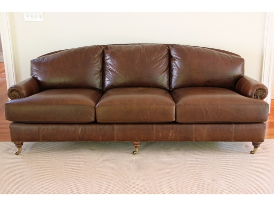 henredon acquisitions leather sofa