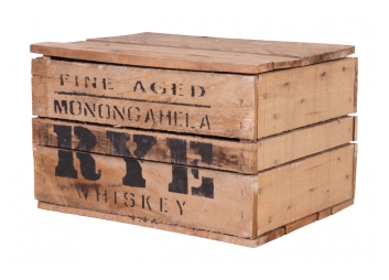 BOARDWALK EMPIRE (2010 - 2014) - Prohibition-Era Light Wood Whiskey Crate  and Whiskey Bottles - Current price: $300