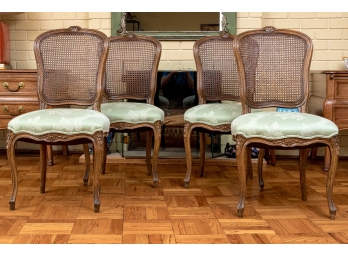 French Louis XVI Style Walnut Side Chairs
